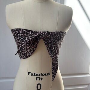 Express leopard print bandeau top NWT